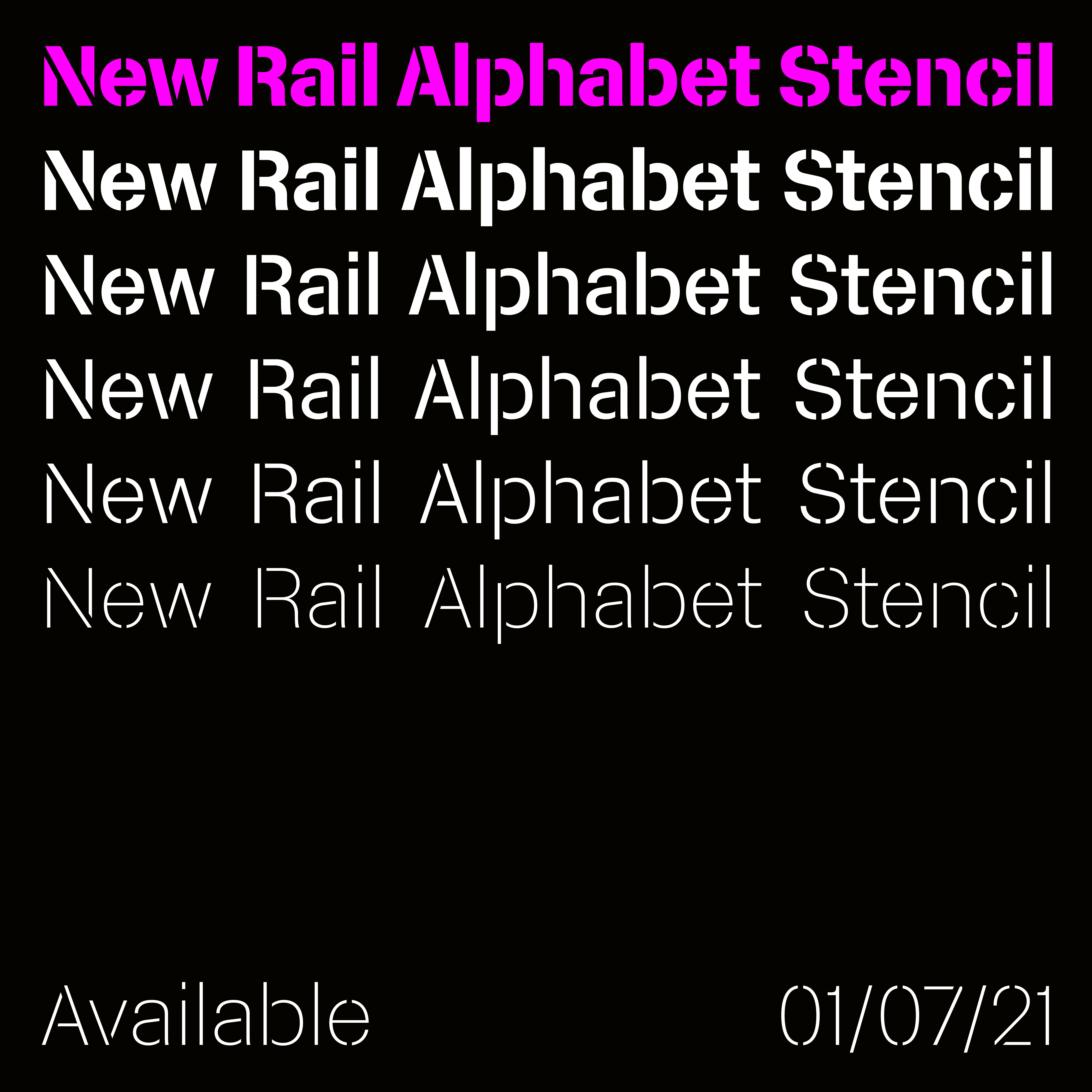 new rail alphabet font free